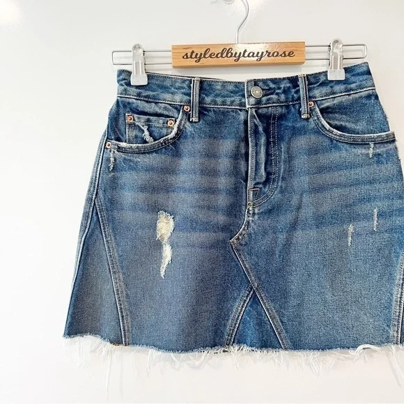 NWT GRLFRND Eva A-Frame Gusset Skirt in Walk This Way - Picture 6 of 11